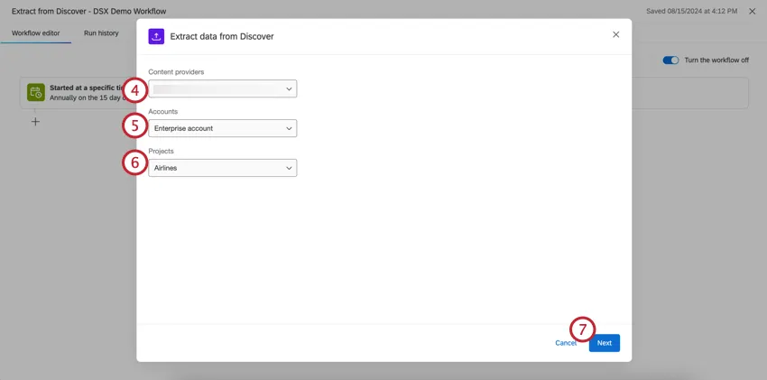 Enter account information