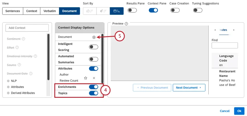 Ajustement des catégories apparaissant dans un widget de document