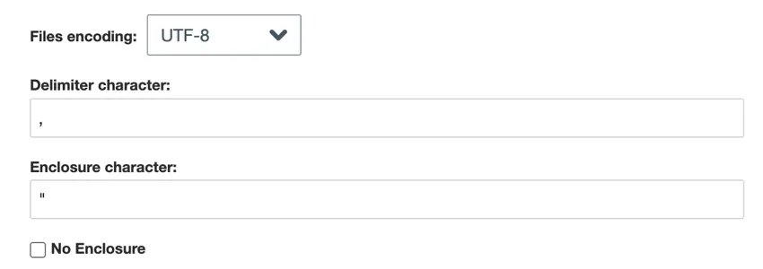 le opzioni del file separate dal delimitatore
