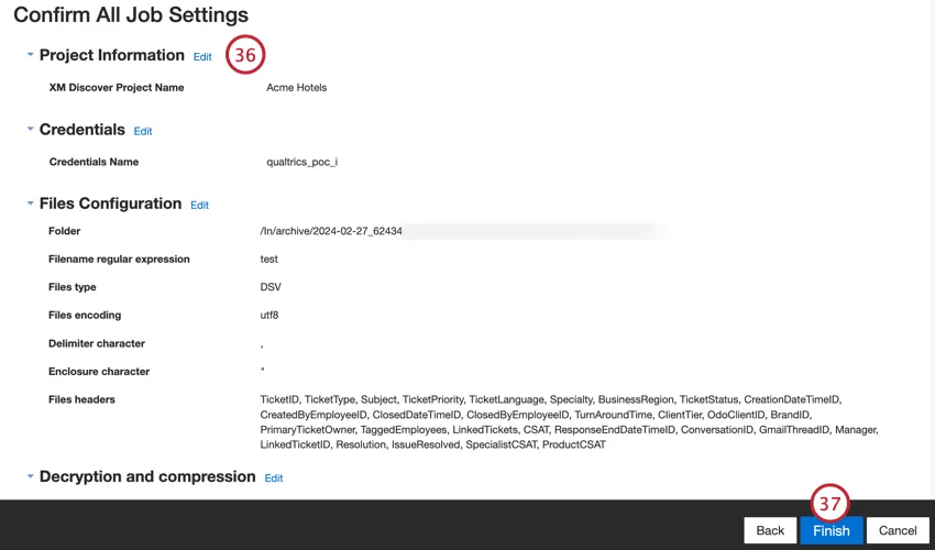 évaluer la configuration et sauvegarder