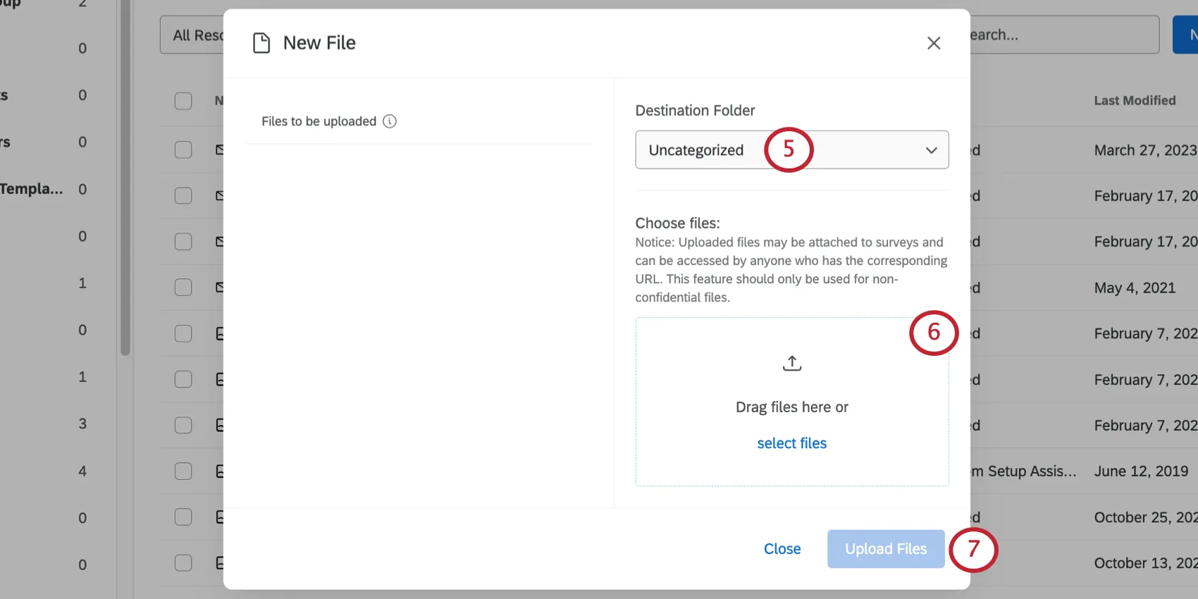 fazer upload de um arquivo e selecionar o destino na biblioteca