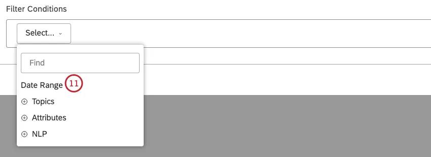 Selecione Intervalo de datas para definir um intervalo de datas personalizado para filtro o feedback por data.