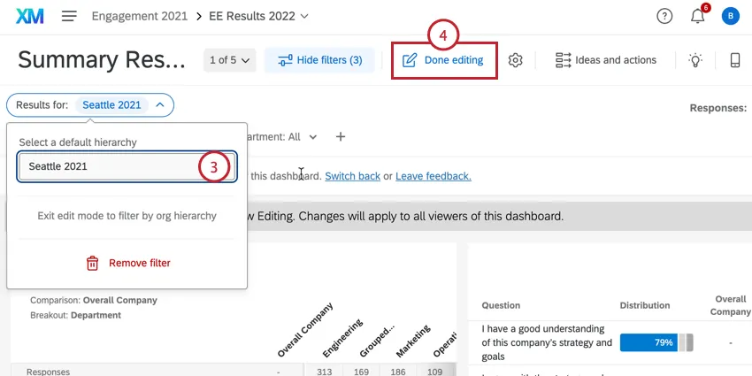 escolher a hierarquia para filtro