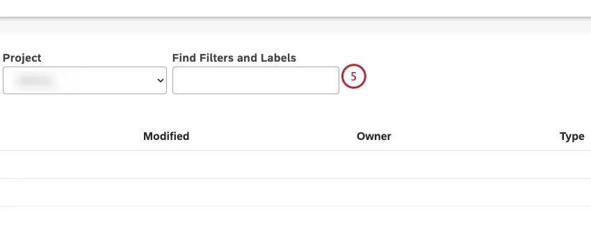 Busque filtros por nombre o por etiquetas utilizando el cuadro Buscar filtros y etiquetas