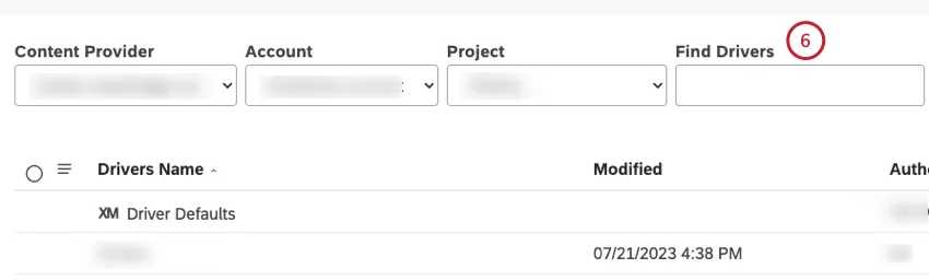Enter the name of the driver in the Find Drivers box to find it