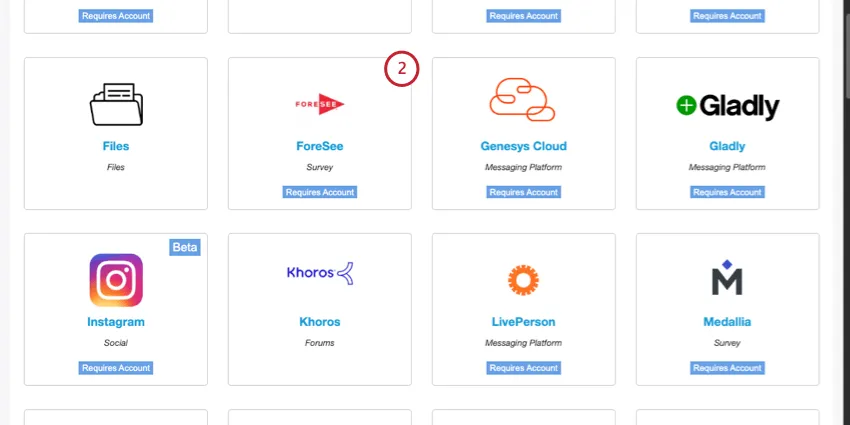 lista de integraciones, incluida la previsión