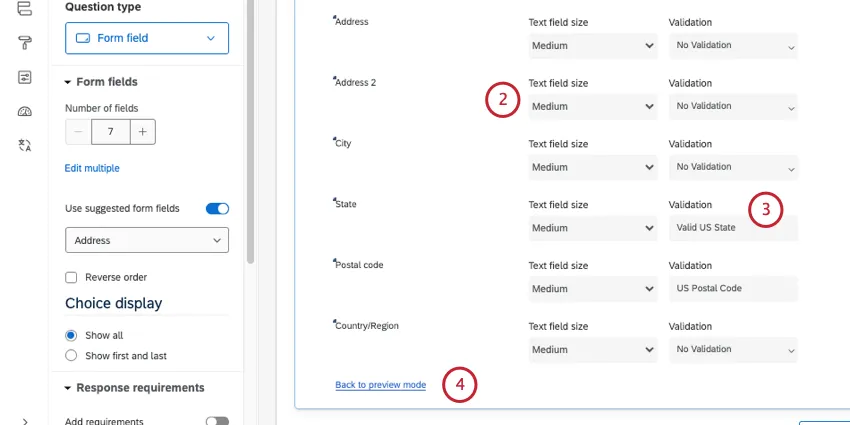 editing field sizes and validation