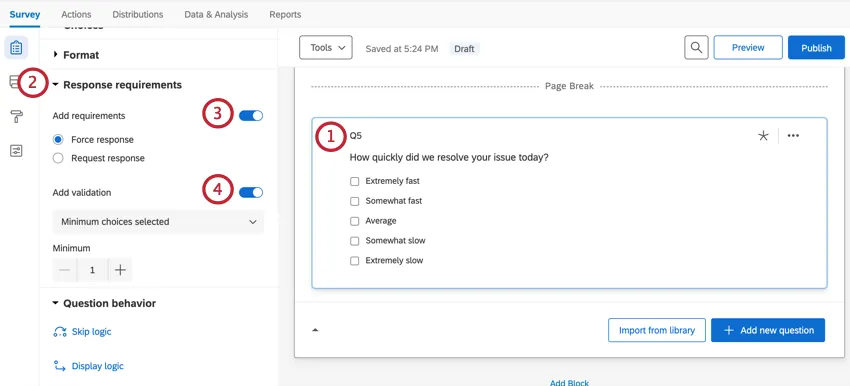 Adding validation to a question