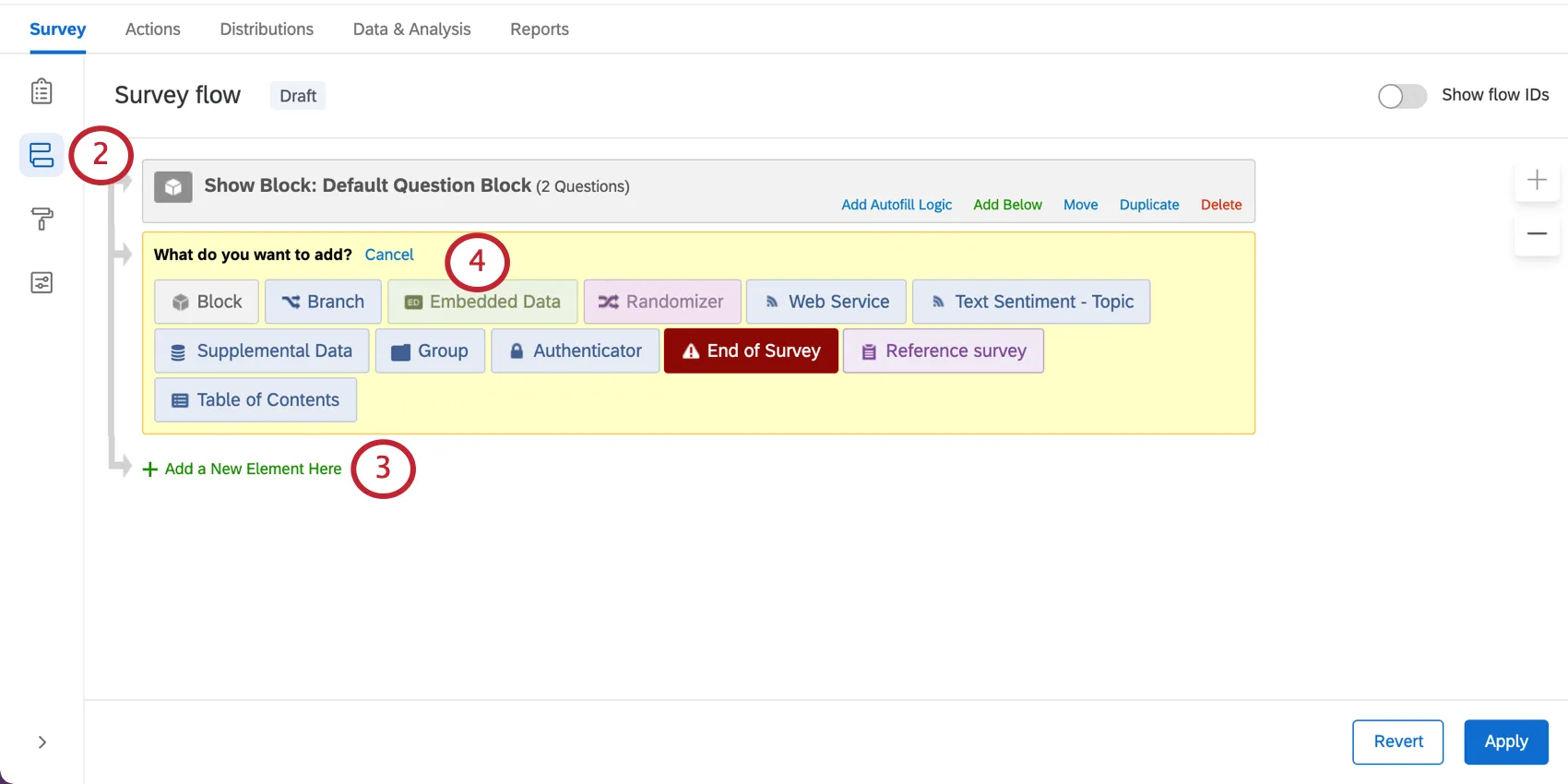 埋め込みデータ要素の追加