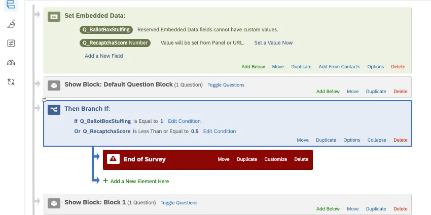 image of using the fraud detection fields to branch out fraudulent responses