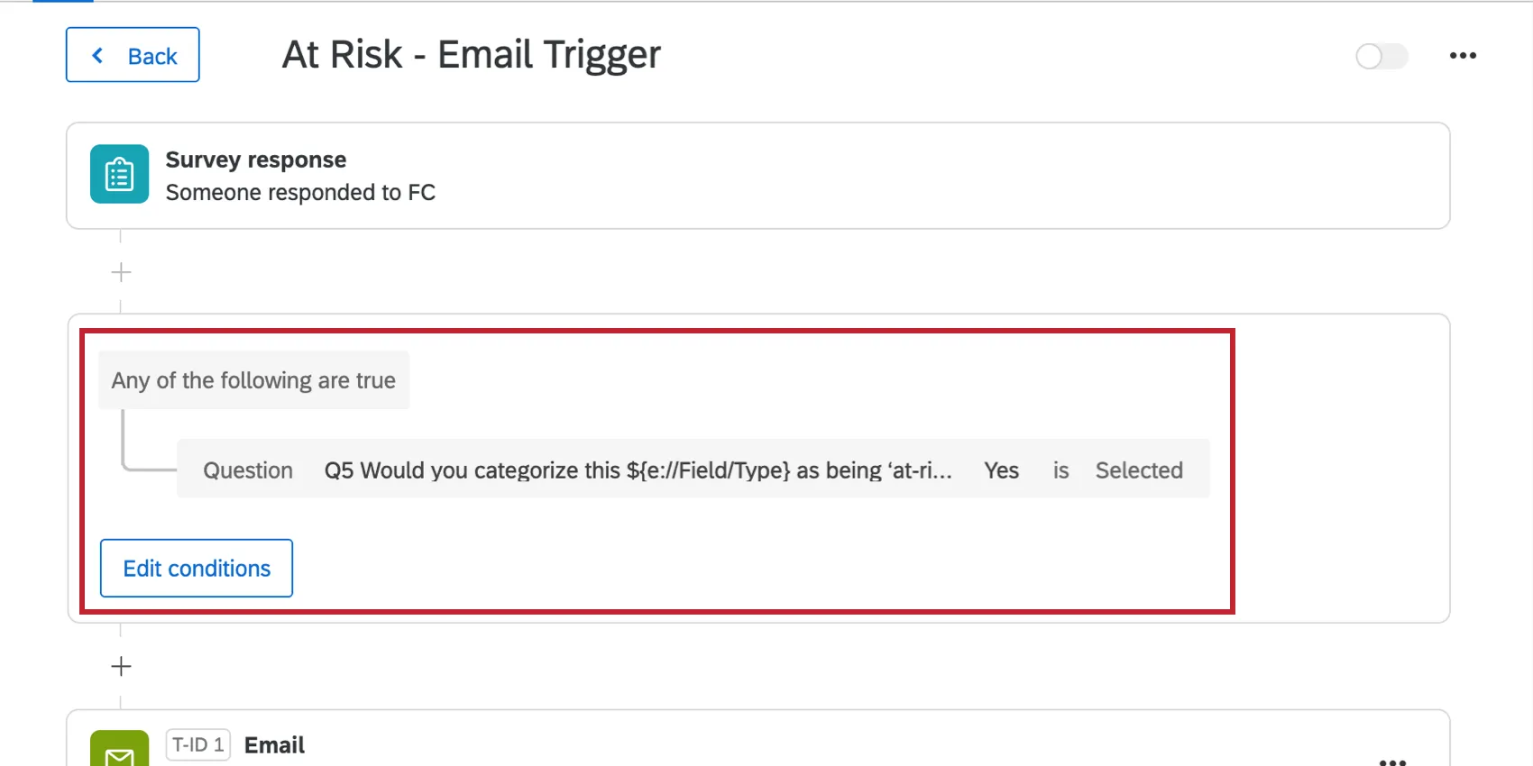 アンケート調査イベント終了後、条件をリストアップ。