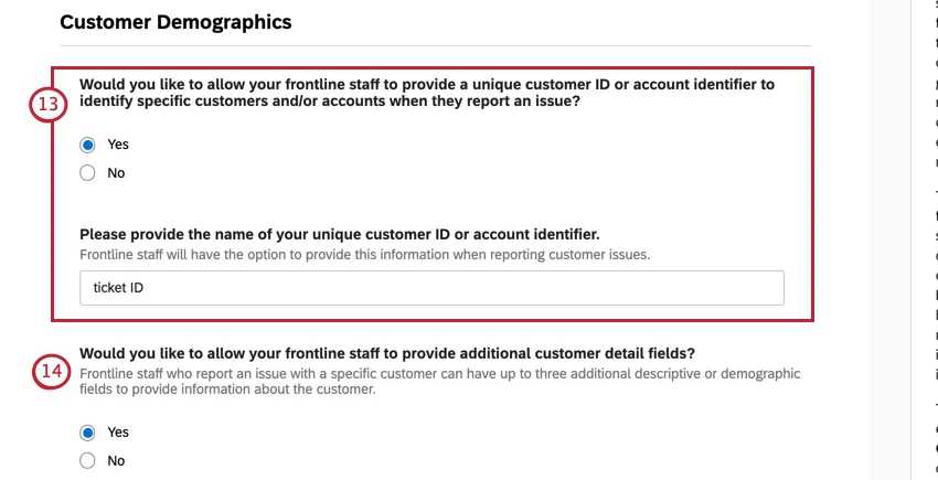 Multiple choice question, if yes, a text field pops up. Below that, another multiple choice question