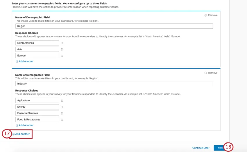 adding more demographic fields then saving