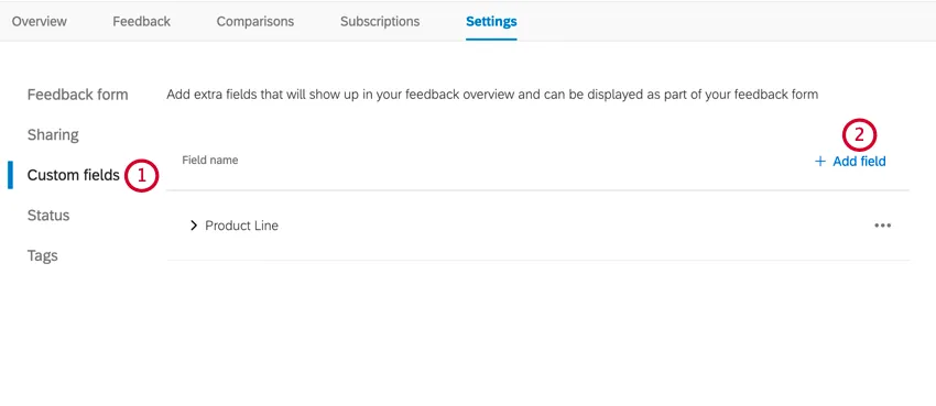 navigating to custom fields and clicking add field