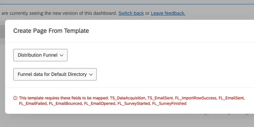 an error message when using the directory template