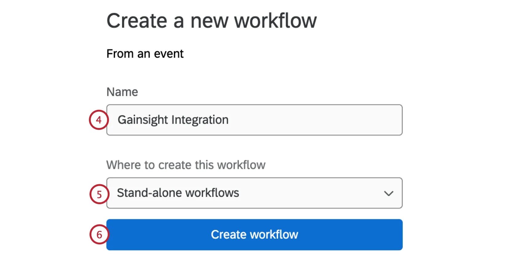 saving the workflow as a standalone workflow