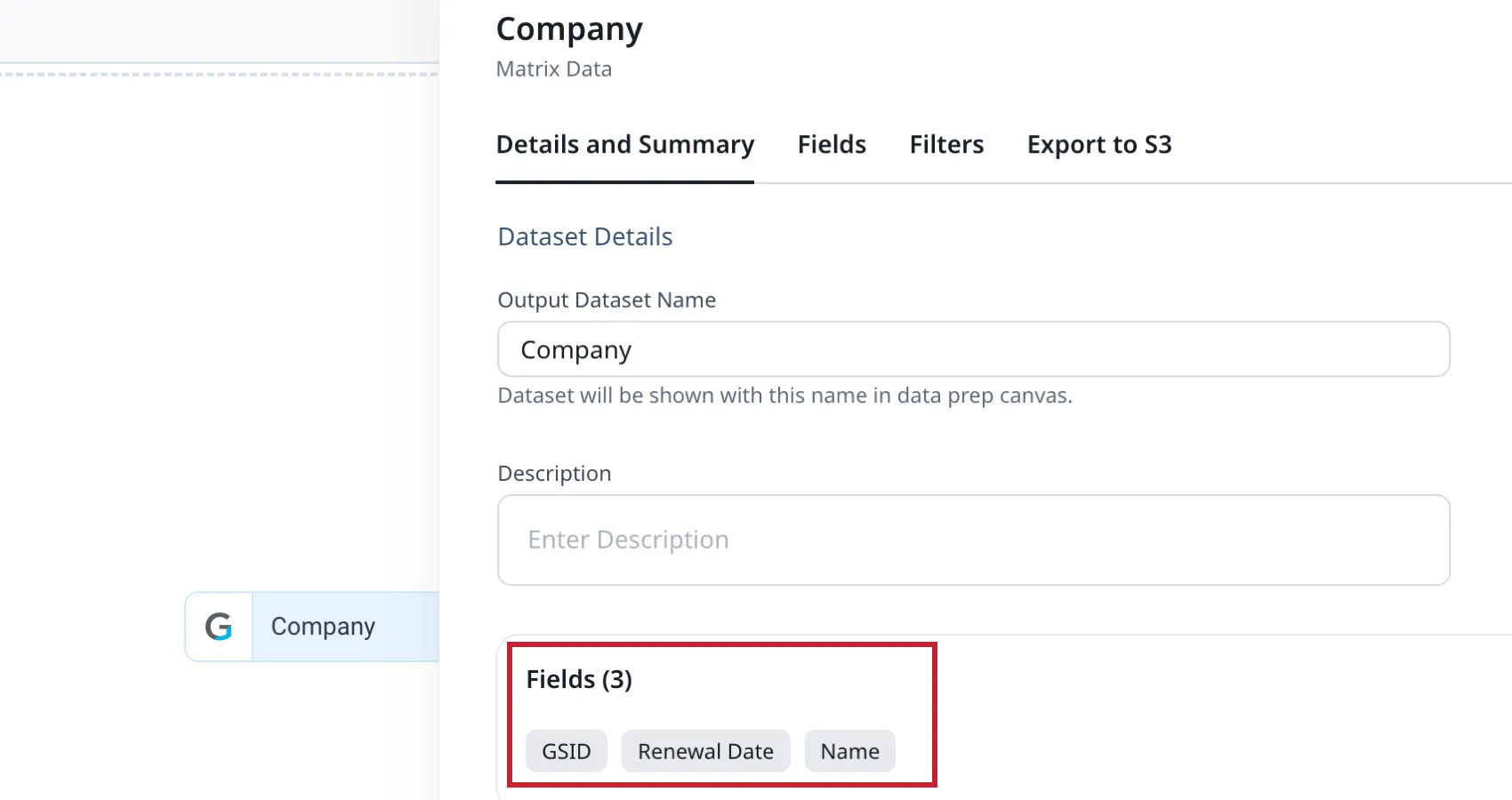 aggiunta di campi dati per la regola