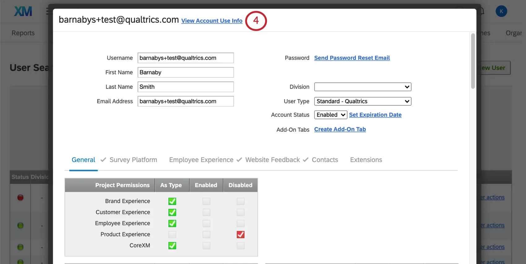view account use info button at very top of the window
