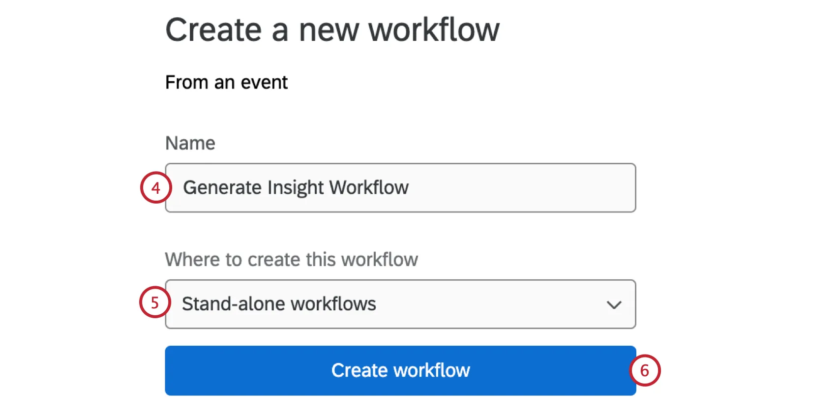 benennung des Workflows und Speichern desselben