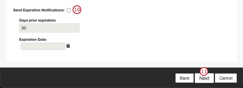 Configurar notificaciones de vencimiento