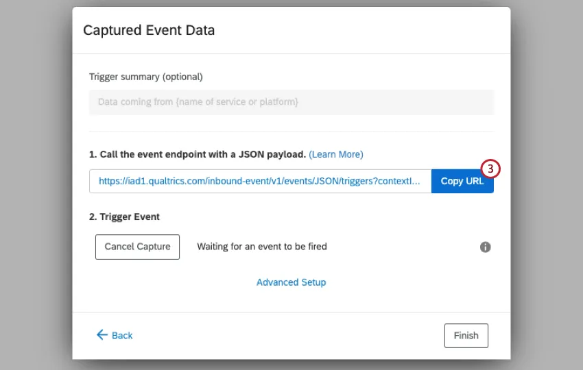 bouton "copy url" dans le flux de travail
