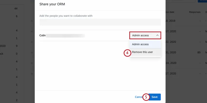 Rimuovere lopzione accanto a collaborare