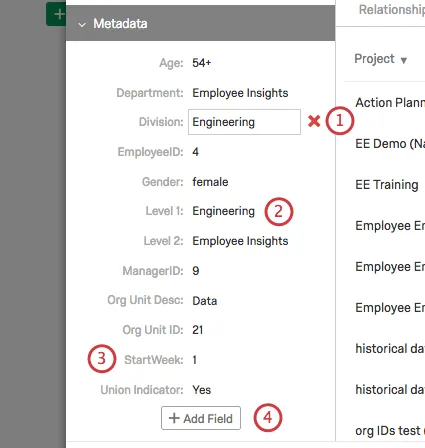 Metadaten des Teilnehmer:in im Fenster „Globale Informationen“