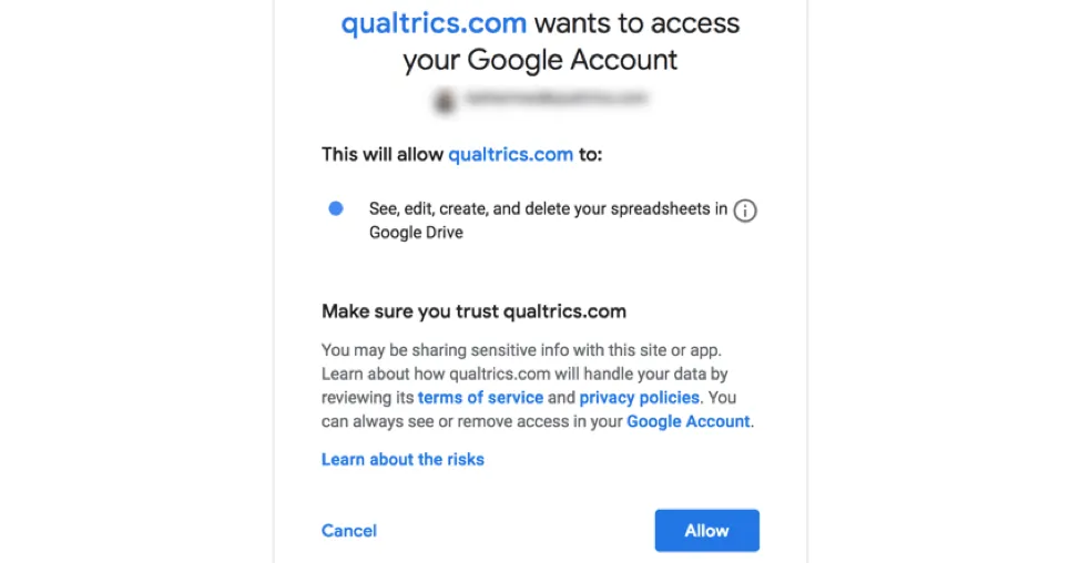 Allow button in blue on the bottom-right