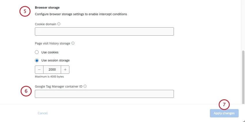 bottom of intercept settings page has a field for the google container ID