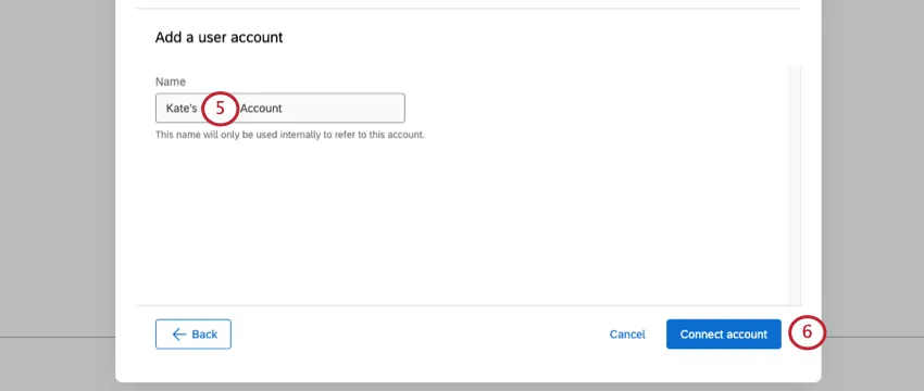 nominare laccount dellutente che si sta per connettere