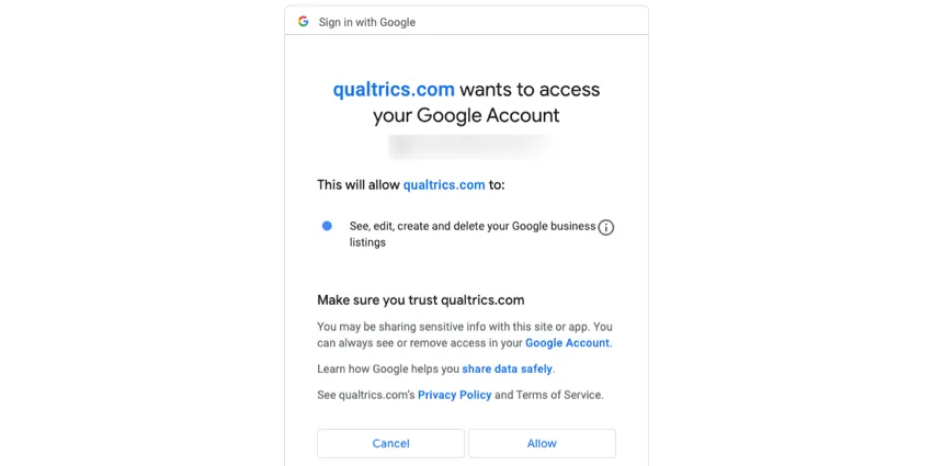 autorizando a Qualtrics