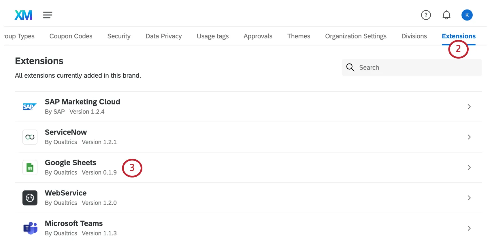 navegar até a seção de extensões e escolher o Google Sheets