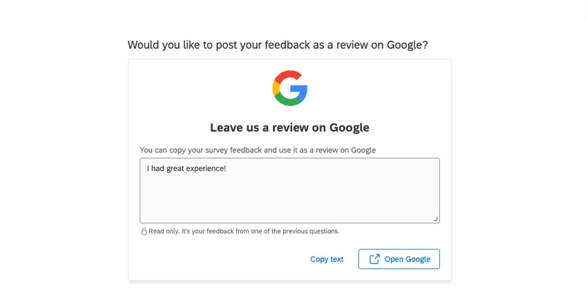 la question Demande davis pour un évaluateur Google. Les commentaires de lévaluateur peuvent être copiés et il existe un lien externe vers le site dévaluation de Google