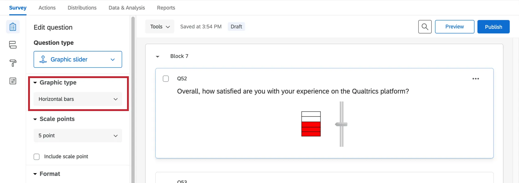 A horizontal bars graphic slider