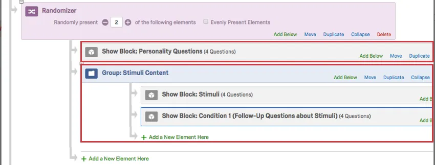 Grupos sendo usados para separar o conteúdo