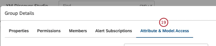 Click the Attribute & Model Access tab where you can hide selected attributes and classification models from all users of the group.