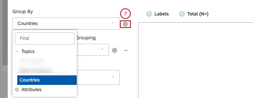 After you select a geographic option by which to group data, click the gear icon next to it.