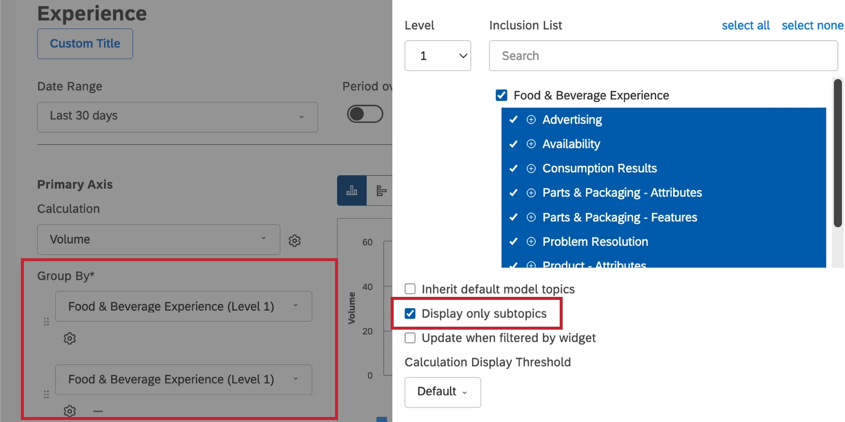 exibir apenas subtópicos