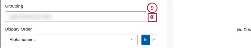 Dopo aver selezionato unopzione di raggruppamento, fare clic sullicona a forma di ingranaggio che si trova avanti per configurare il sottoinsieme di dati da includere in quel raggruppamento per il rapporto.