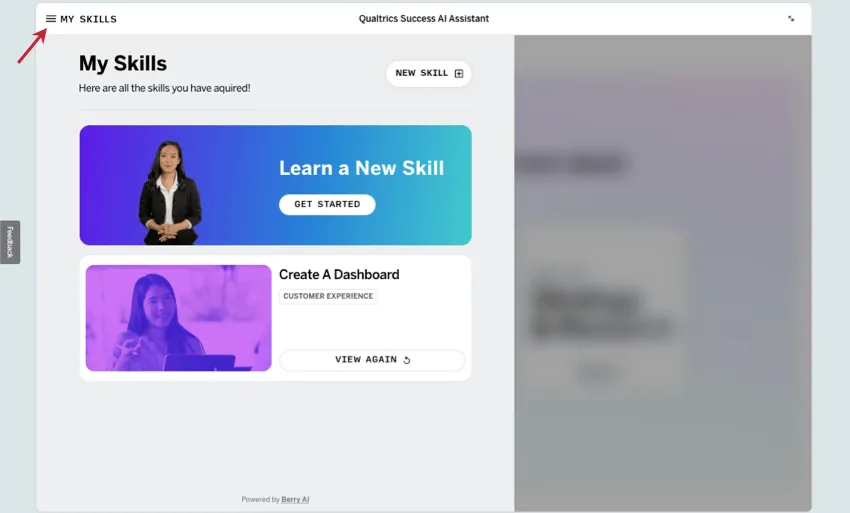 page for managing skills