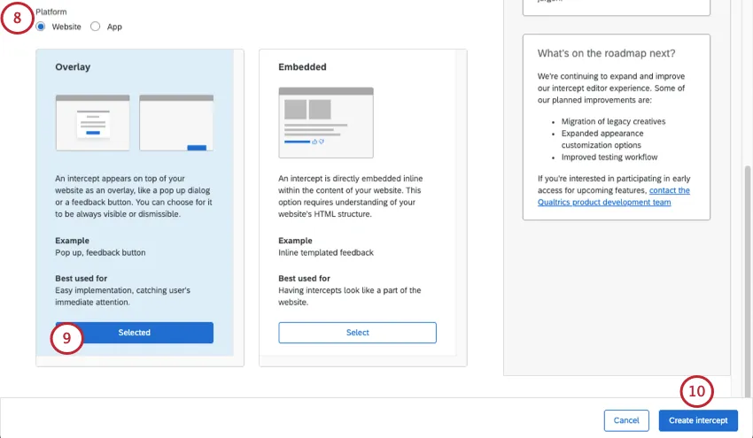selecting platform and visual type