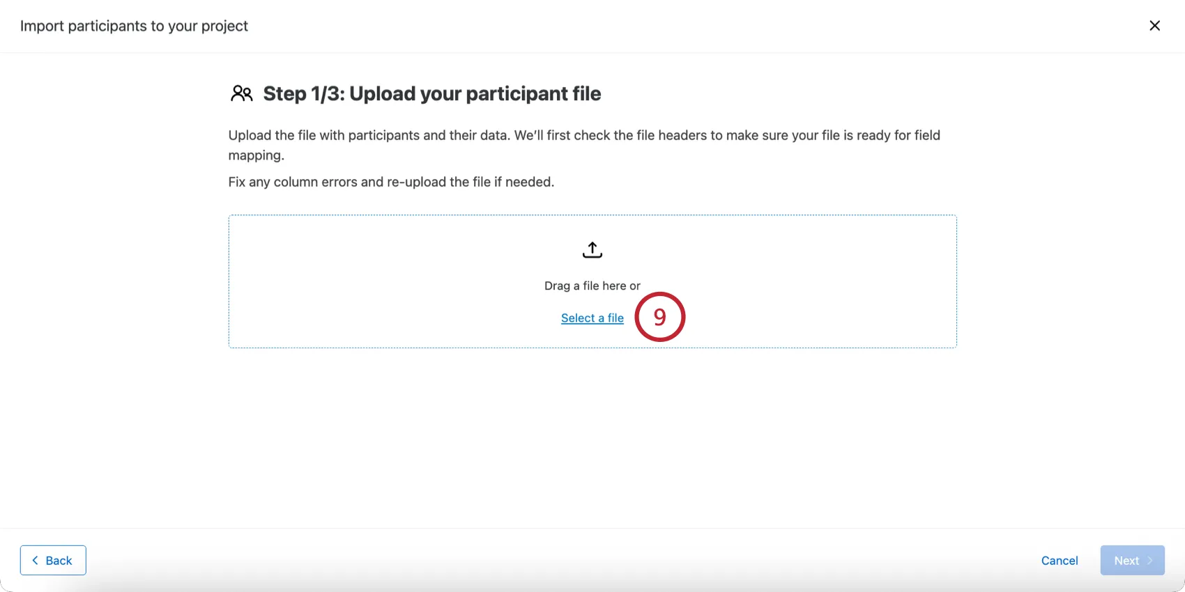 choosing the hierarchy file saved to the computer
