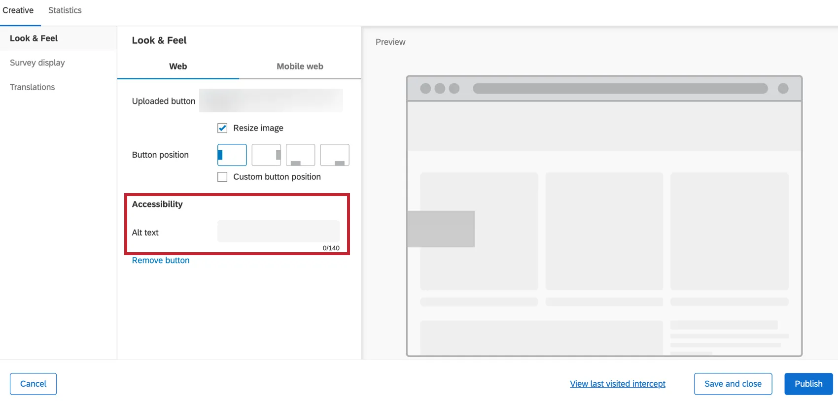 Accessibility box for the use your own button