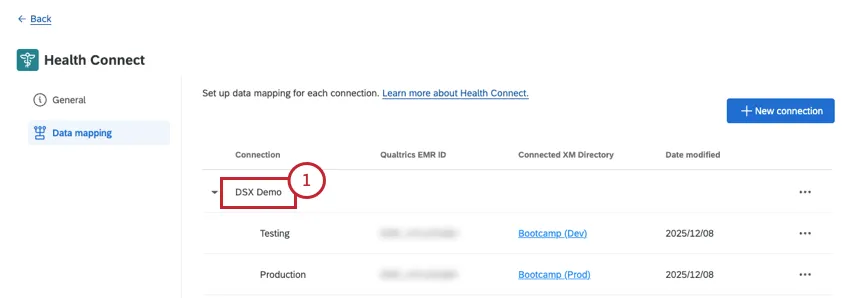 clicking connection name