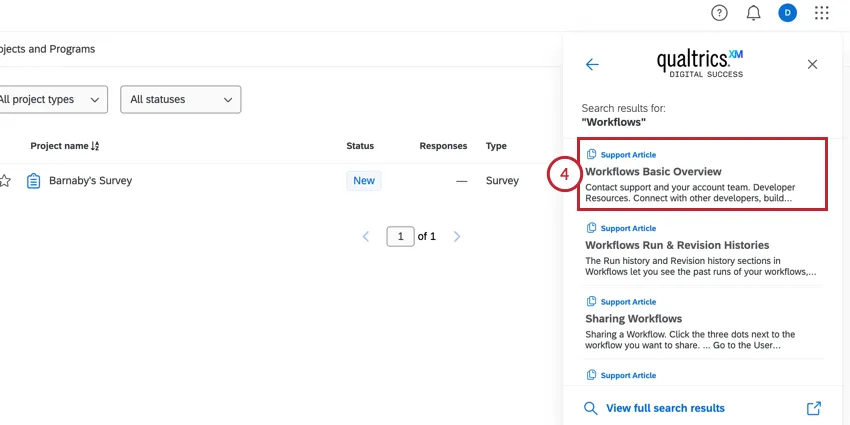 Auswählen eines Artikels, um ihn anzuzeigen