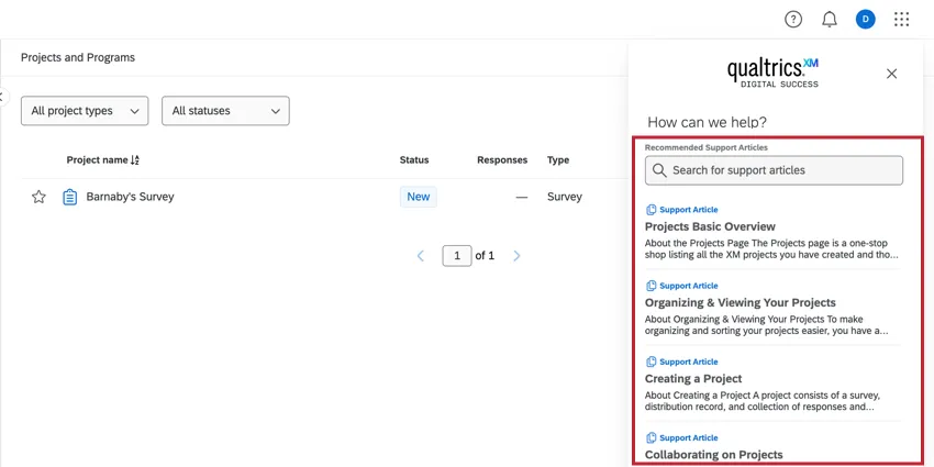 the support site article search that appears for Fedramp accounts