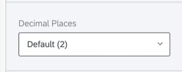Decimal places dropdown