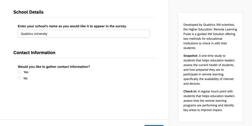 The check-in questions, as described