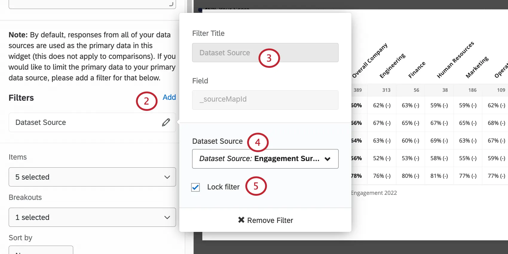 Adding a filter to a widget