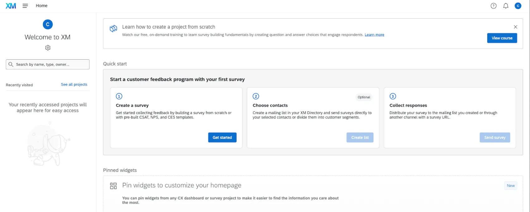 guida rapida sulla home page